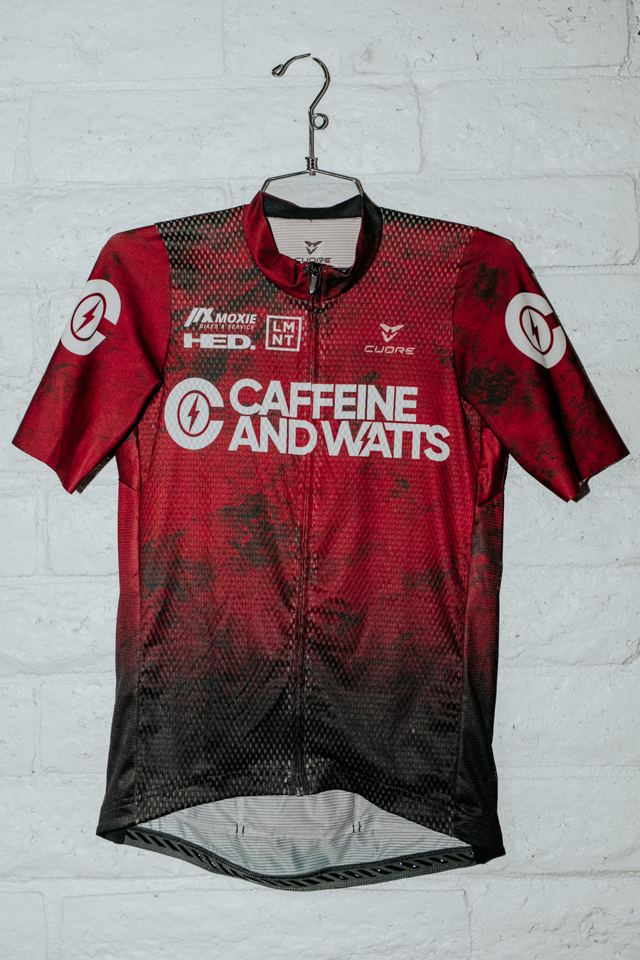 Caffeine & Watts Men's Cycling Jersey (Red)