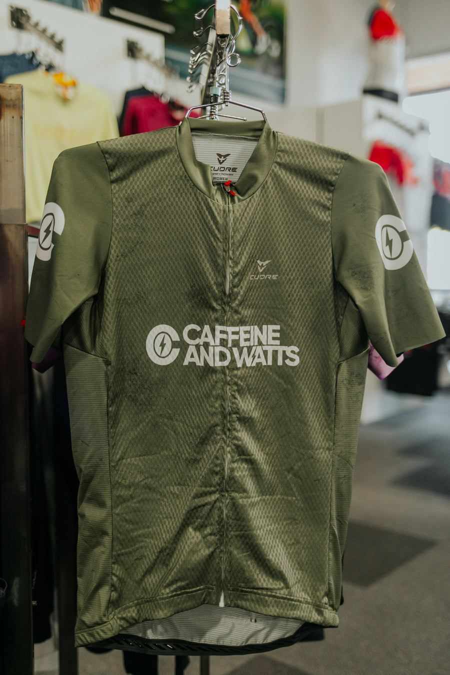 Caffeine & Watts Men's Cycling Jersey (Green)